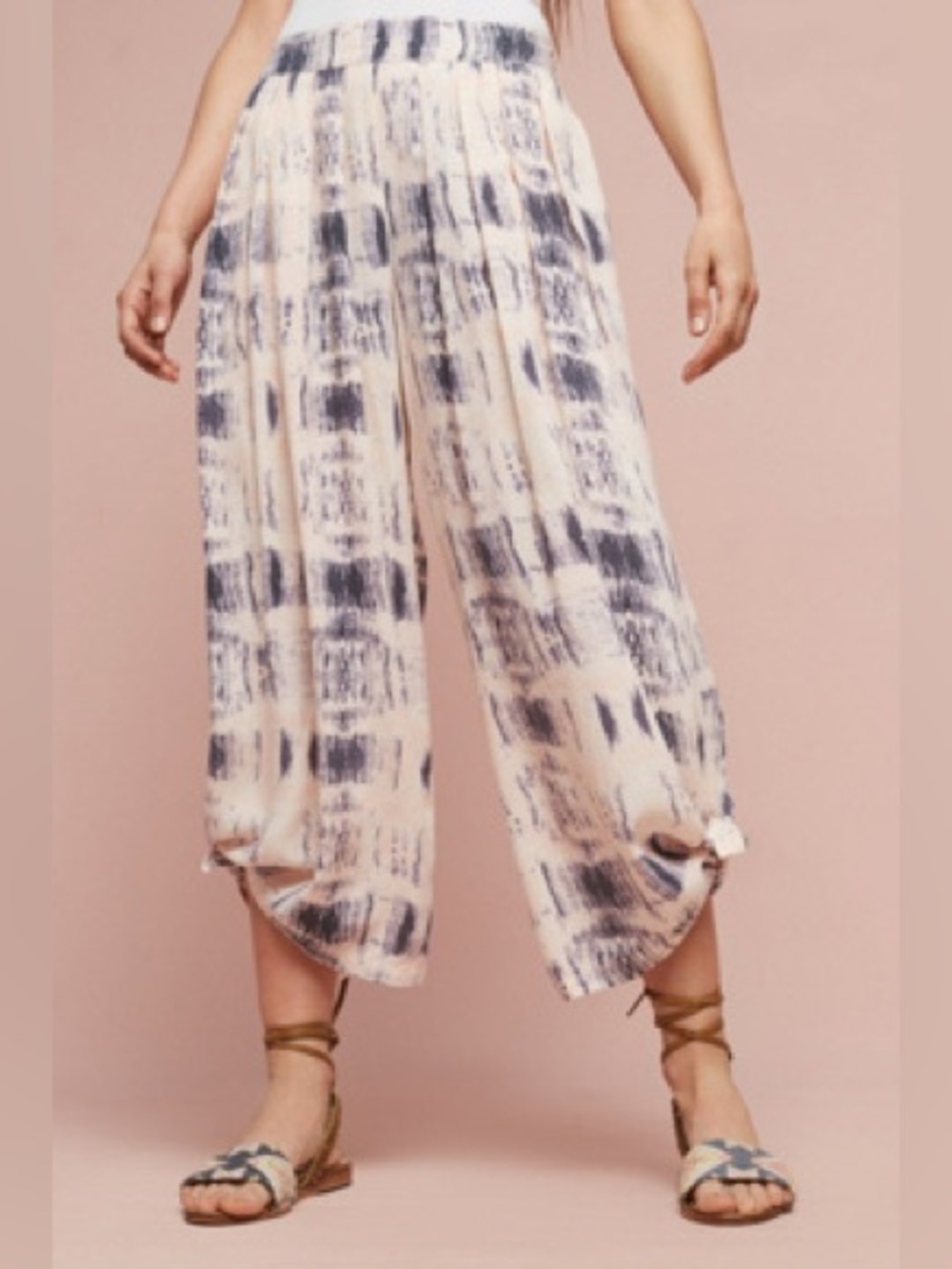 Anthropologie wide leg pants in peach